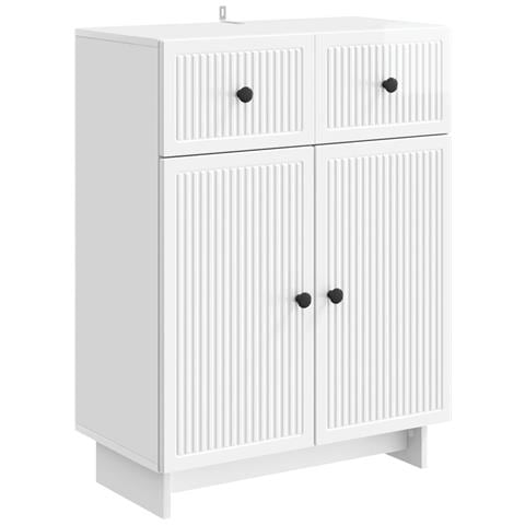 Credenza Bianco Lucido 66 x 34,5 x 90 cm Legno ingegnerizzato - Foto 1