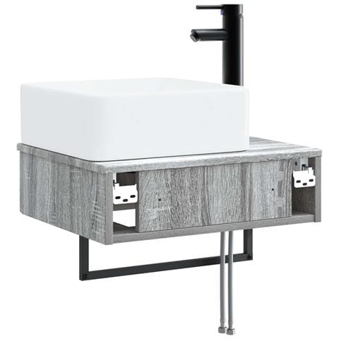 Lavabo da Parete Sonoma grigio 53 x 35 x 39 cm - Foto 2