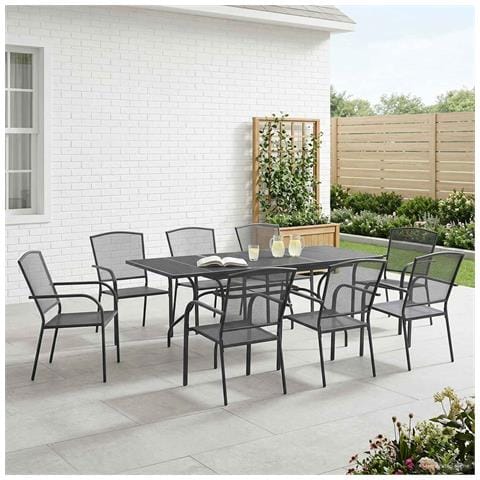 Set da Pranzo per Giardino 9 pcs Antracite 212 x 90 x 76 cm - Foto 2