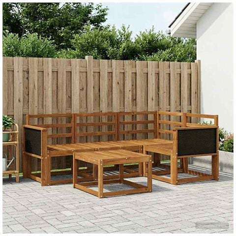 Set di divani da esterno 5 pcs Naturale - Foto 2