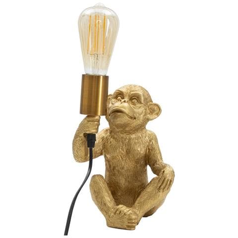 Lampada Da Tavolo Monkey In Resina Dorata - Foto 1