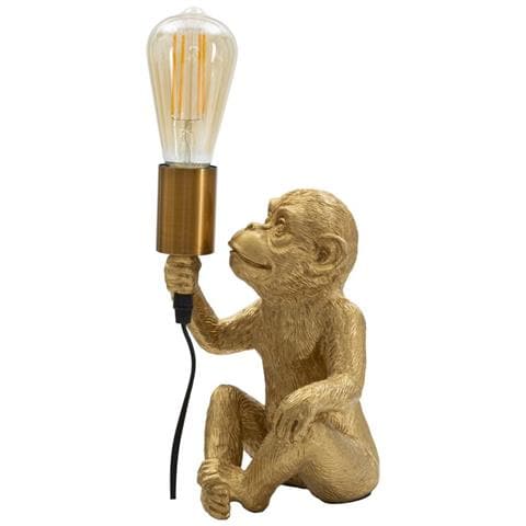 Lampada Da Tavolo Monkey In Resina Dorata - Foto 2