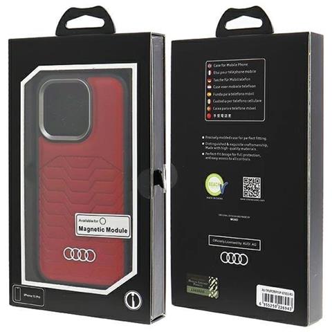 Custodia In Pelle Sintetica Audi Con Magsafe, Per Iphone 15 Pro - Rossa - Foto 5
