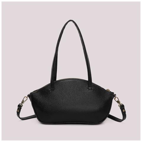 BORSA A SPALLA CON NODO AI MANICI NERA - Foto 2