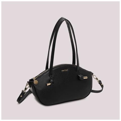 BORSA A SPALLA CON NODO AI MANICI NERA - Foto 1