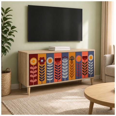 Mobile TV ESSEN 102 x 33 x 50 cm Sonoma Legno ingegnerizzato - Foto 2