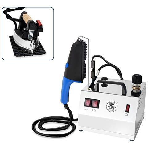 Sistema Stirante Professionale Caldaia In Rame Risparmio Energetico 2 Litri Resistenza Anticalcare Spazzola E Ferro Da Stiro Professionali Base Con Ruote Antirumore Stiro In Verticale E In Piano Con Vapore Secco Gvs2 Inox Dual - Foto 1