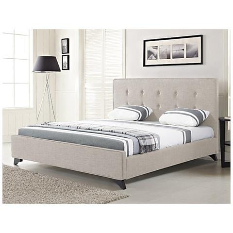 Letto In Tessuto Beige 140 X 200 Cm Ambassador - Foto 2