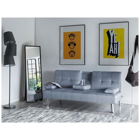 Divano Letto Moderno In Tessuto Grigio Chiaro Roxen - Foto 27
