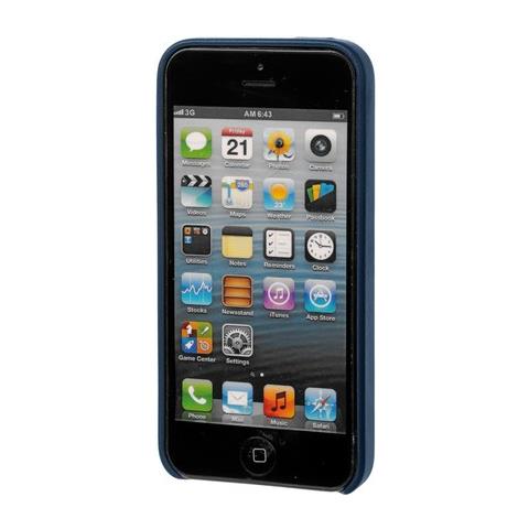 Skin, Cover In Similpelle - Apple Iphone 5 / 5s / Se - Blu Scuro - Foto 1