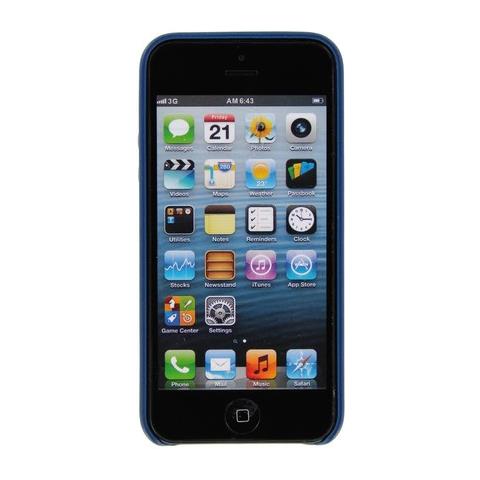 Skin, Cover In Similpelle - Apple Iphone 5 / 5s / Se - Blu Scuro - Foto 3