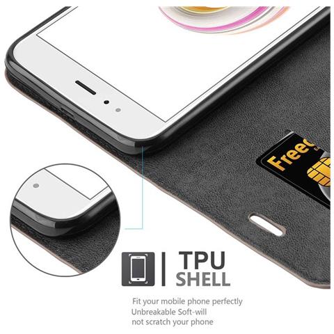 Custodia Compatibile Con Xiaomi Mi A1 / Mi 5x In Bruno Caffè - Coperchio Protettiva Con Chiusura Magnetica, Funzione Stand E Tasca Per Le Carte - Foto 5
