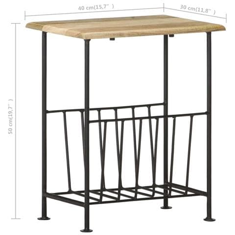 Portariviste 40x30x50 Cm In Legno Massello Di Mango E Acciaio - Foto 10