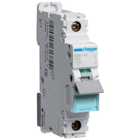 Ndn116. Nennstrom: 16 A. Typ: D-type, Module Menge (max) : 1 Modul (e). Breite: 17,5 Mm, Tiefe: 70 Mm, Hhe: 83 Mm (ndn116)  - Foto 1