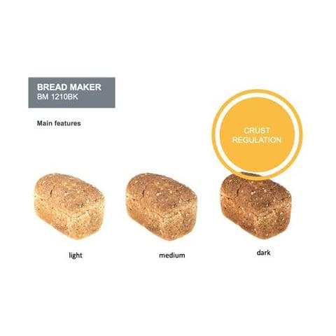 Macchina Per Il Pane Bm1210bk Potenza 800 W, Numero Di Programmi 12, Display Lcd, Nero - Foto 2