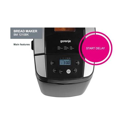 Macchina Per Il Pane Bm1210bk Potenza 800 W, Numero Di Programmi 12, Display Lcd, Nero - Foto 1