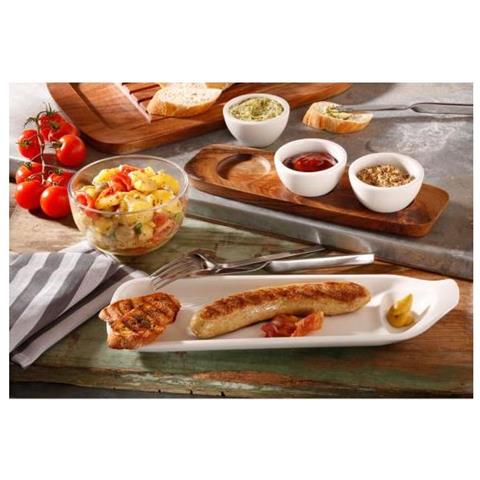 1041309023 Piatto Da Portata Ciotola Da Portata Porcellana Bianco, Legno Rotondo - Foto 2