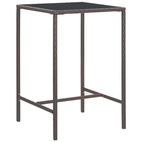 Set Bar Da Giardino 3 Pz Con Cuscini In Polyrattan Marrone - Foto 9