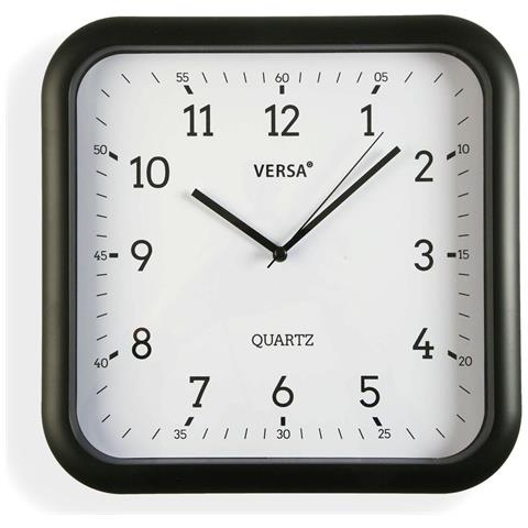 Orologio Da Parete Nero Plastica Quarzo 3,5 X 28,5 X 29,5 Cm - Foto 1