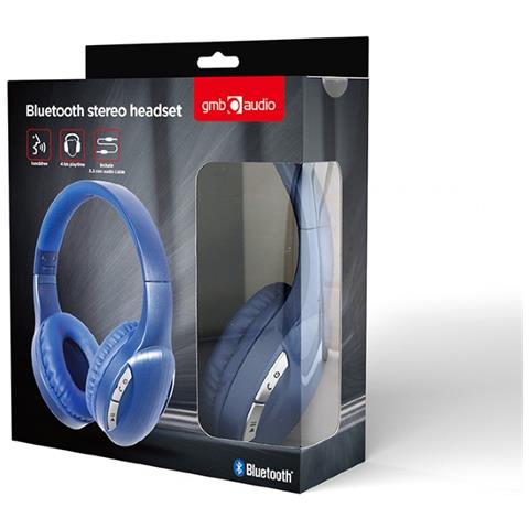 BTHS-01-B cuffia e auricolare Con cavo e senza cavo A Padiglione Musica e Chiamate Micro-USB Bluetooth Blu - Foto 2