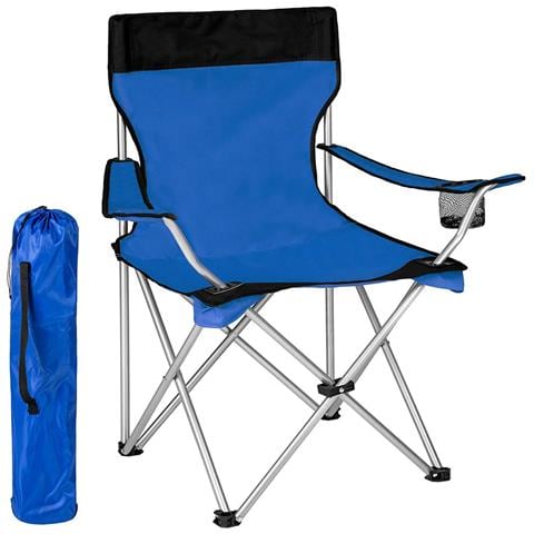 Sedia Pieghevole Da Campeggio Con Borsa Camping Sedia Spiaggia Da Esterno Blu - Foto 1