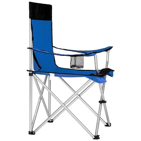 Sedia Pieghevole Da Campeggio Con Borsa Camping Sedia Spiaggia Da Esterno Blu - Foto 2