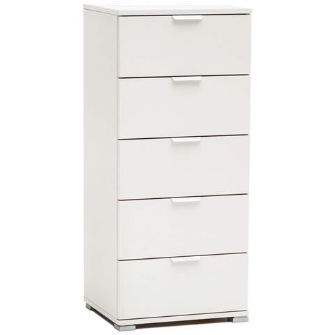 Mobiletto Con 5 Cassetti In Legno Nobilitato In Varie Tinte 45x38xh103 Cm - Foto 1