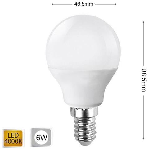 Lampadina Led 6 W Lampadine A Sfera Luce Naturale E14 6w E 14 G45 - Foto 1