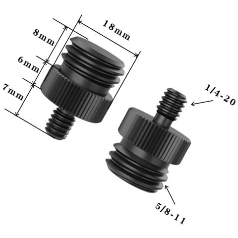 Set Di Adattatori Per Treppiede Da 5: Adattatore Filettato Da 1/4-20 Pollici A 5/8-11 Pollici Black 1/4-20 - Foto 2
