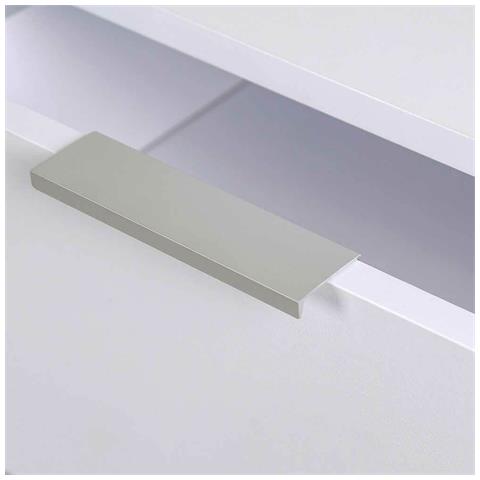 Comodino Mobiletto Cassettiera 3 Cassetti Design Moderno in legno MDF Bianco - Foto 2