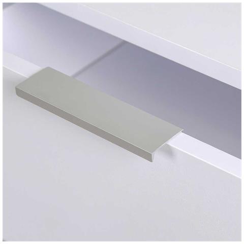 Comodino Mobiletto Cassettiera 3 Cassetti Design Moderno in legno MDF Bianco - Foto 4