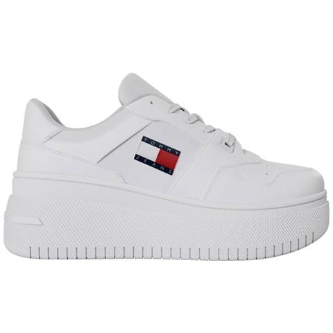 Retro Basket Flatform Sneakers Pelle Scarpe Donna Bianco Eu 41, En0en02506 Ybs - Foto 2