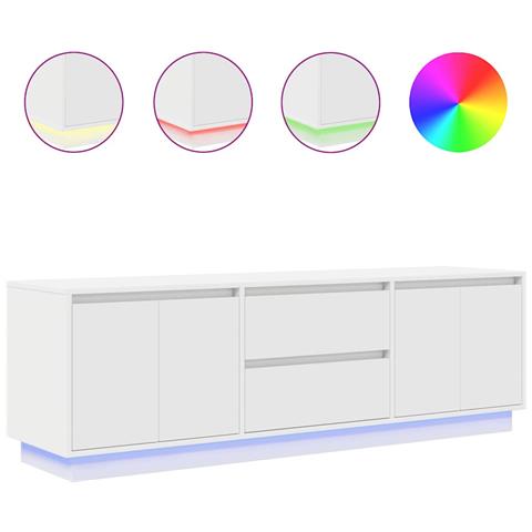 Mobile Porta TV con Luci LED Bianco 160,5x41x50 cm - Foto 1