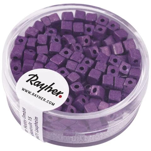 Rayher - 15gr - Dadi Metallizzati Opachi 3,4x3,4mm - Colore Viola - Foto 1