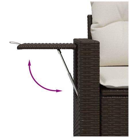 Set Divani Da Giardino 7 Pz Con Cuscini Marrone In Polyrattan - Foto 2