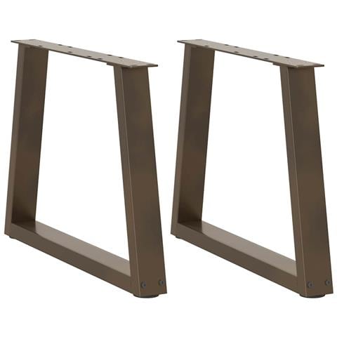 Gambe Per Tavolo Da Pranzo A V 2 Pz Nero 70x(42-43,3)cm Acciaio - Foto 1