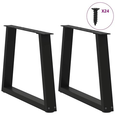 Gambe Per Tavolo Da Pranzo A V 2 Pz Nero 70x(42-43,3)cm Acciaio - Foto 3