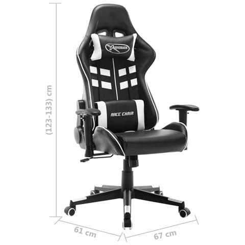 Lusso Casadino - Sedia Da Gaming Nera E Bianca In Similpelle - Foto 8