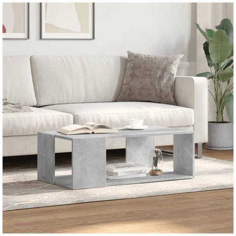 Tavolino Salotto Grigio Cemento 89,5x48x30cm Legno Multistrato - Foto 2