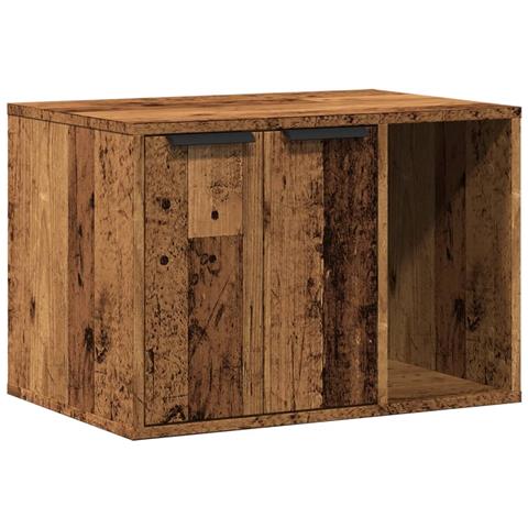 Recinto Lettiera Gatti Legno Vecchio 60x40x40 cm in Truciolato - Foto 1