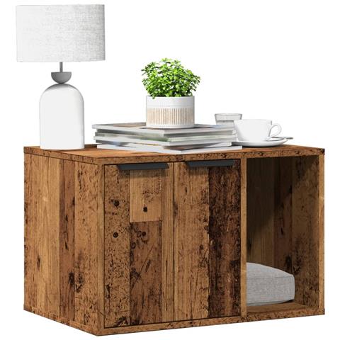 Recinto Lettiera Gatti Legno Vecchio 60x40x40 cm in Truciolato - Foto 2