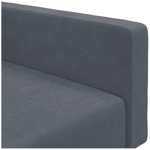 Divano Letto 2 Posti con Poggiapiedi Grigio Scuro in Velluto - Foto 9