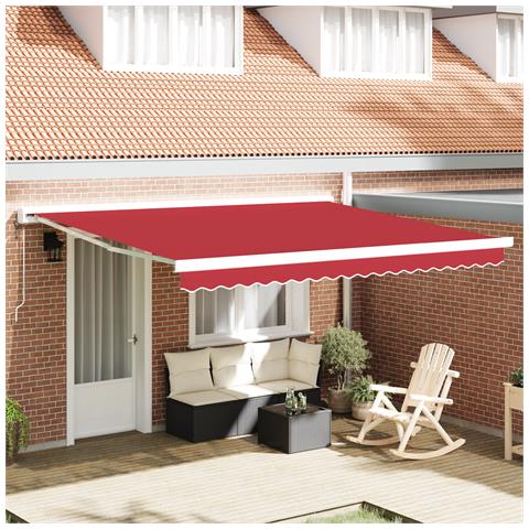 Tenda Retrattile Automatica Rossa 400x300 cm, Tessuto di Ricambio per Tenda  per Struttura 4x3 m Rossa - Foto 2