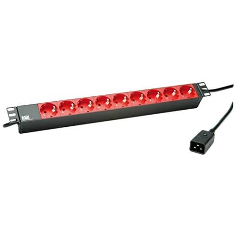 333.937 prolunghe e multiple 2 m 9 presa (e) AC Interno Nero, Rosso - Foto 1