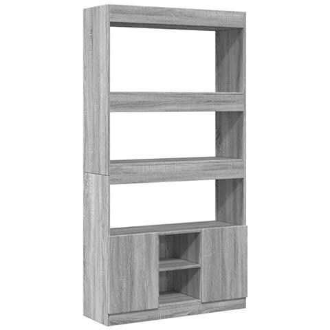 Credenza Grigio Sonoma 92x33x180 cm in Legno Multistrato - Foto 1