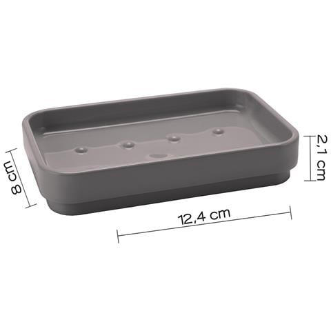 Portasapone D'appoggio In Plastica Riciclata 6398 Serie Seventy Tortora - Foto 2