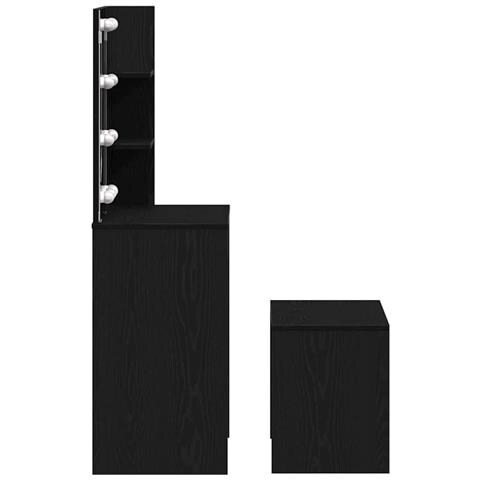 Set Tavolo da Trucco Rovere nero 74.5 x 40 x 141 cm - Foto 9