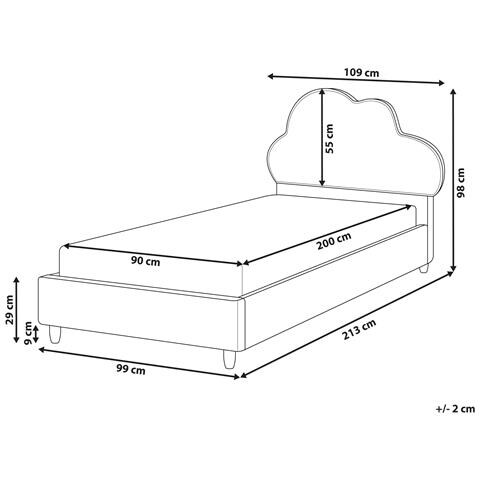 Letto Per Bambini Nuvola Bouclé Bellevue 90 X 200 Cm Bianco Sporco - Foto 8