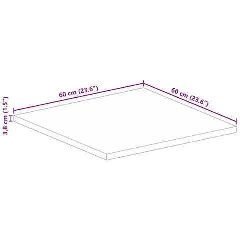 Piano per Tavolo 60x60x3,8 cm Quadrato Legno Massello di Acacia - Foto 9