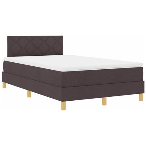Letto a molle con materasso Marrone scuro 120 x 190 cm Tessuto - Foto 1